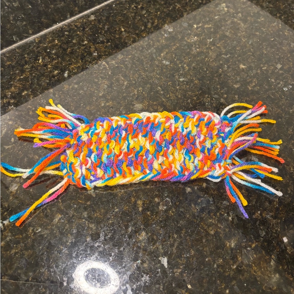 KNOT Rainbow Knitted Mug Rug Coaster - Picture 4 of 4